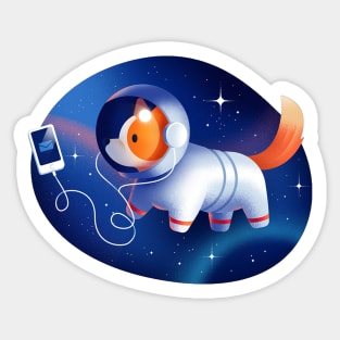 Dog in the space Sticker